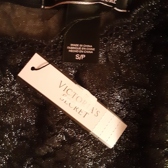 NWT Victoria's Secret Fashion Show black Shimmer Lace Bodysuit/Teddy - Picture 9 of 10